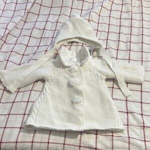 Mayoral White Knit Sweater with Hood